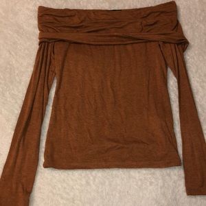 Strapless burnt orange long sleeve
